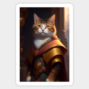 Cat in Armor - Modern Digital Art Sticker